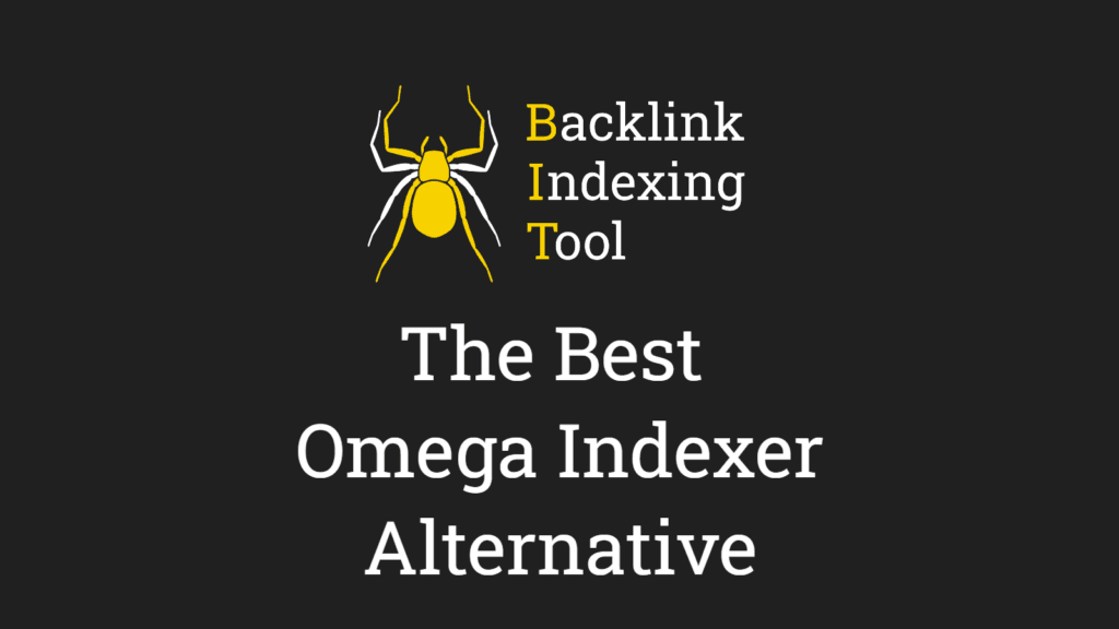 Backlink Indexing Tool logo with yellow spider icon: The Best Omega Indexer Alternative for SEO
