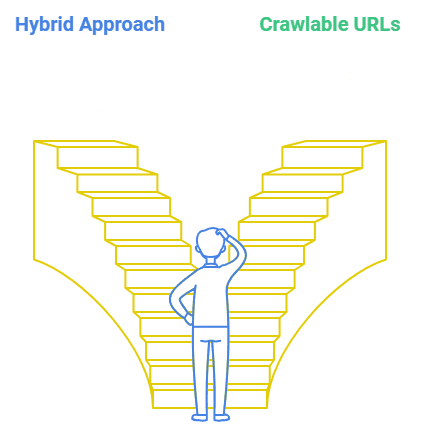 Diagram of how to index infinite scroll content effectively.